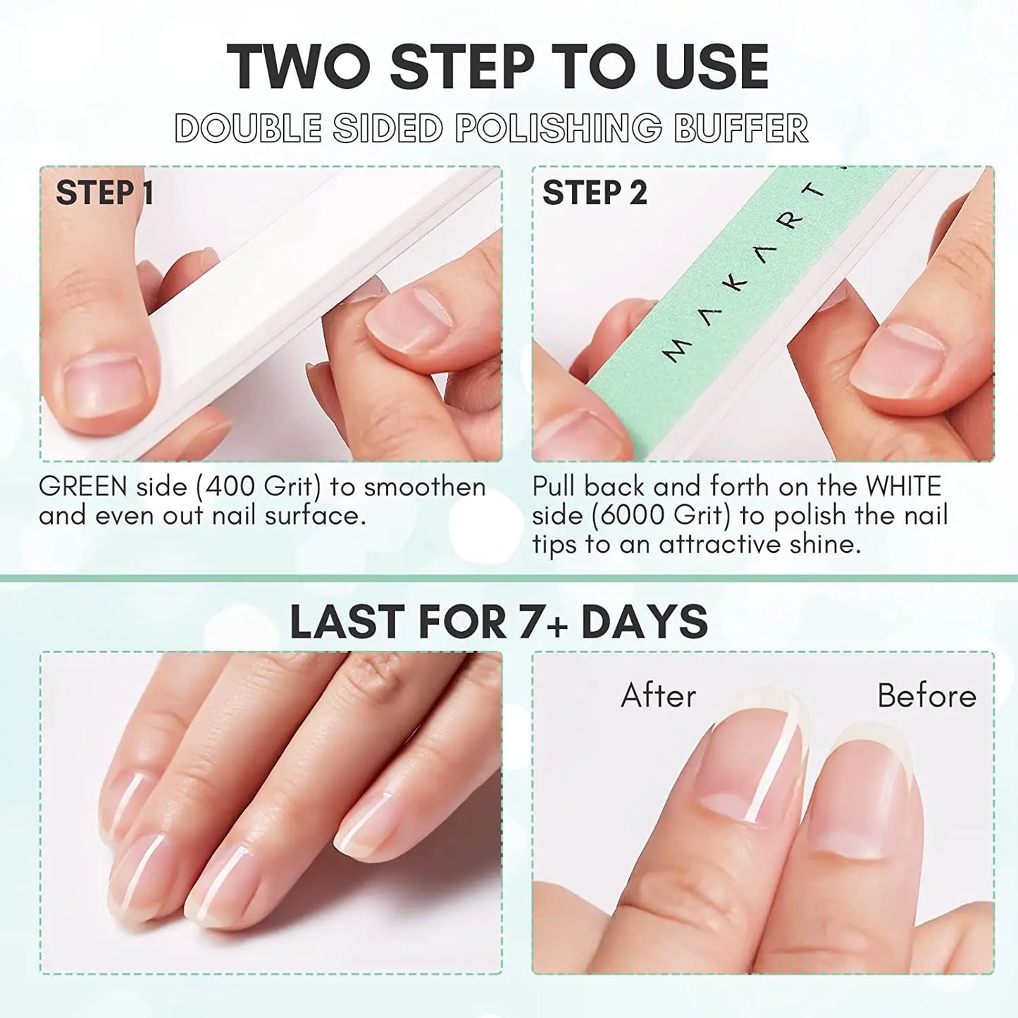 Makartt Fine Nail Buffer Block Shiny Nails Sponge 10PCS Natural Nail Polisher for Natural Nails Nail File 400 and 6000 Grit
