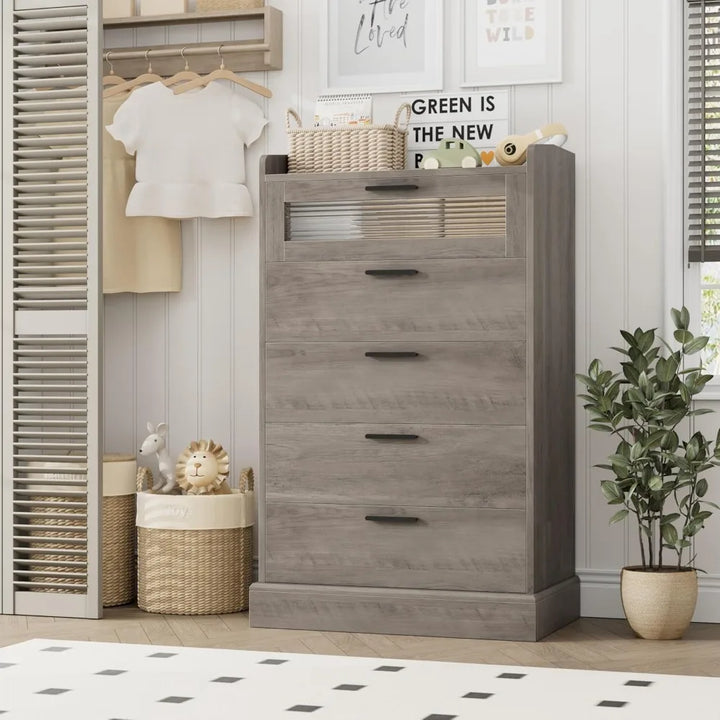 Modern 5 Drawer Dresser Bedroom