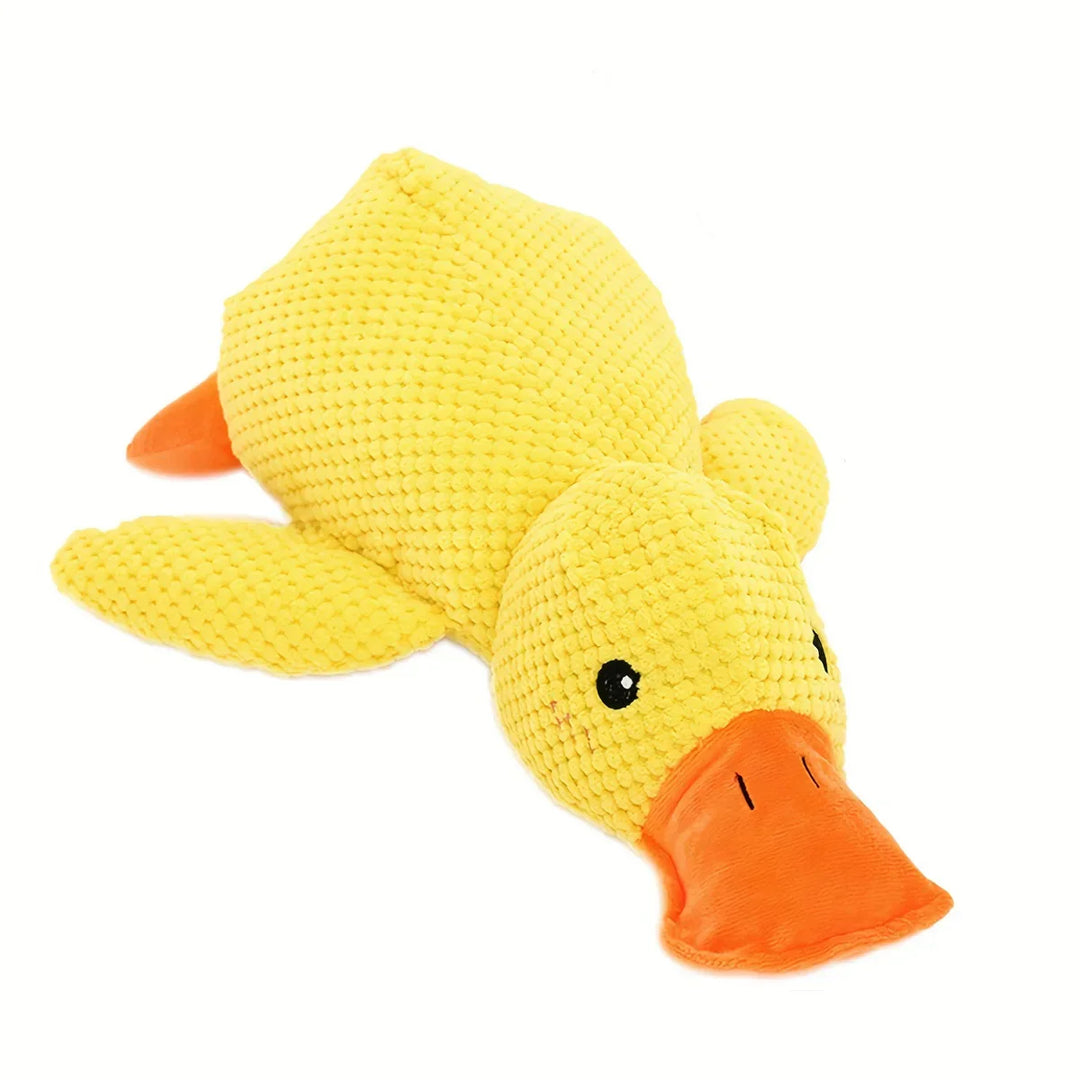1pc Large Duck Design Pet Grinding Teeth Squeaky Plush Toy, Durable Chew Toy For Dog Interactive Suppl