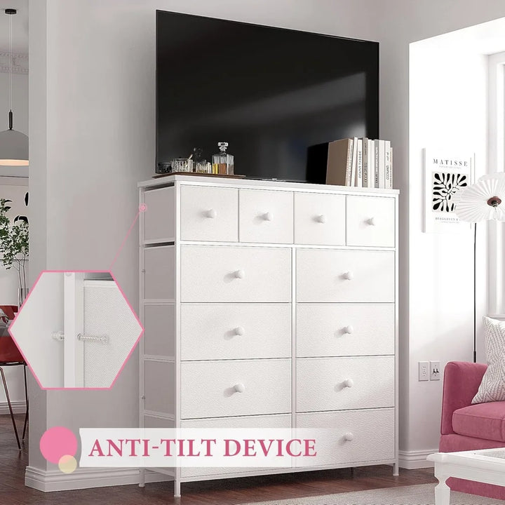White Dresser with 12 Drawers