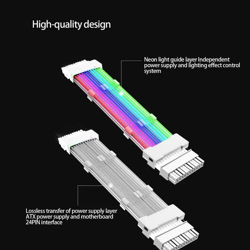 ARGB PSU Power Supply Extension Cable 24 Pin Motherboard Extension Cable graphics card 8-Pin 6+2Pin RGB glow extension cable