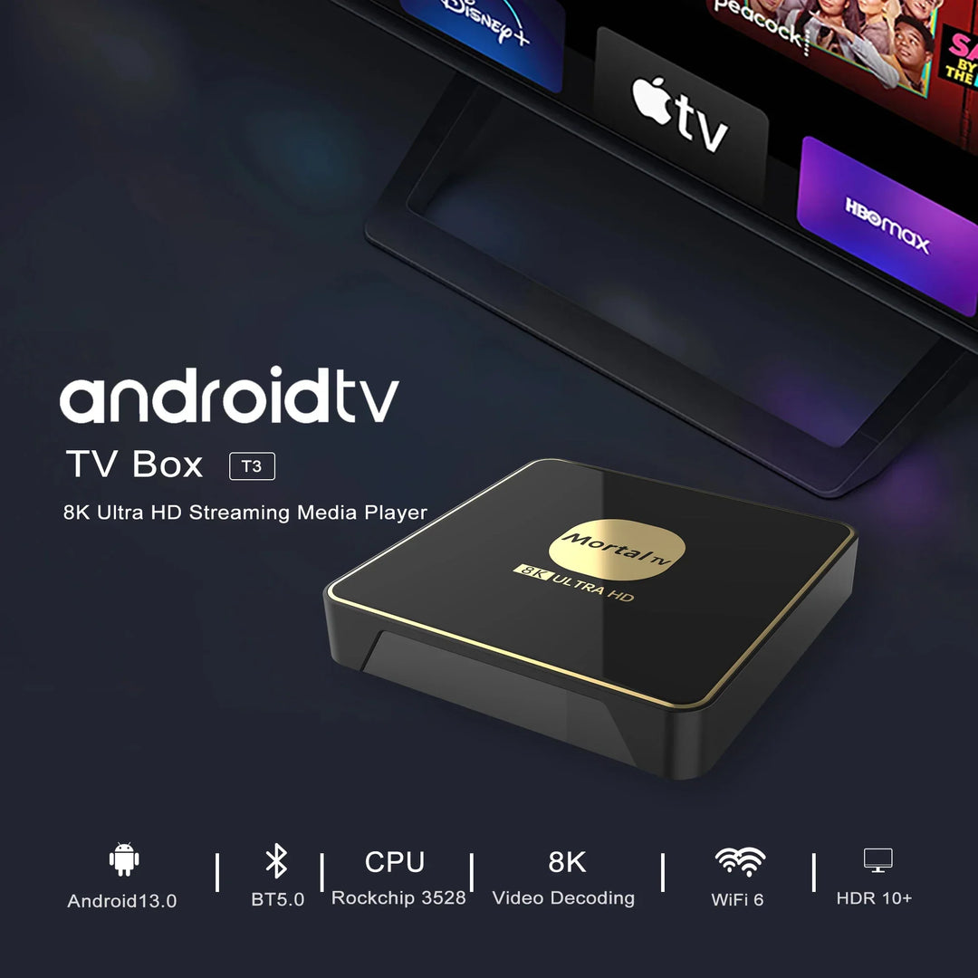 Smart TV Box Android13 CPU Rockchip3528 Google Assistant Wifi6 Transmission 64GB128GB  Bluetooth Chromecast  Multi Language