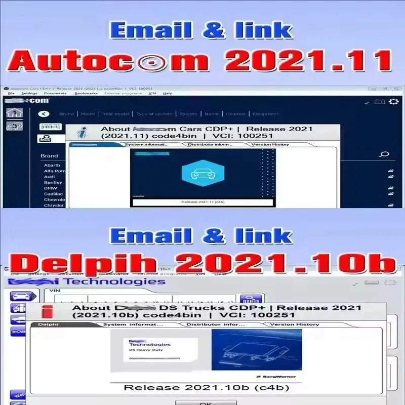2021.11 Auto + Com Diagnostic Software Package - Delphi 2021.10b + DS150E + Free Keygen