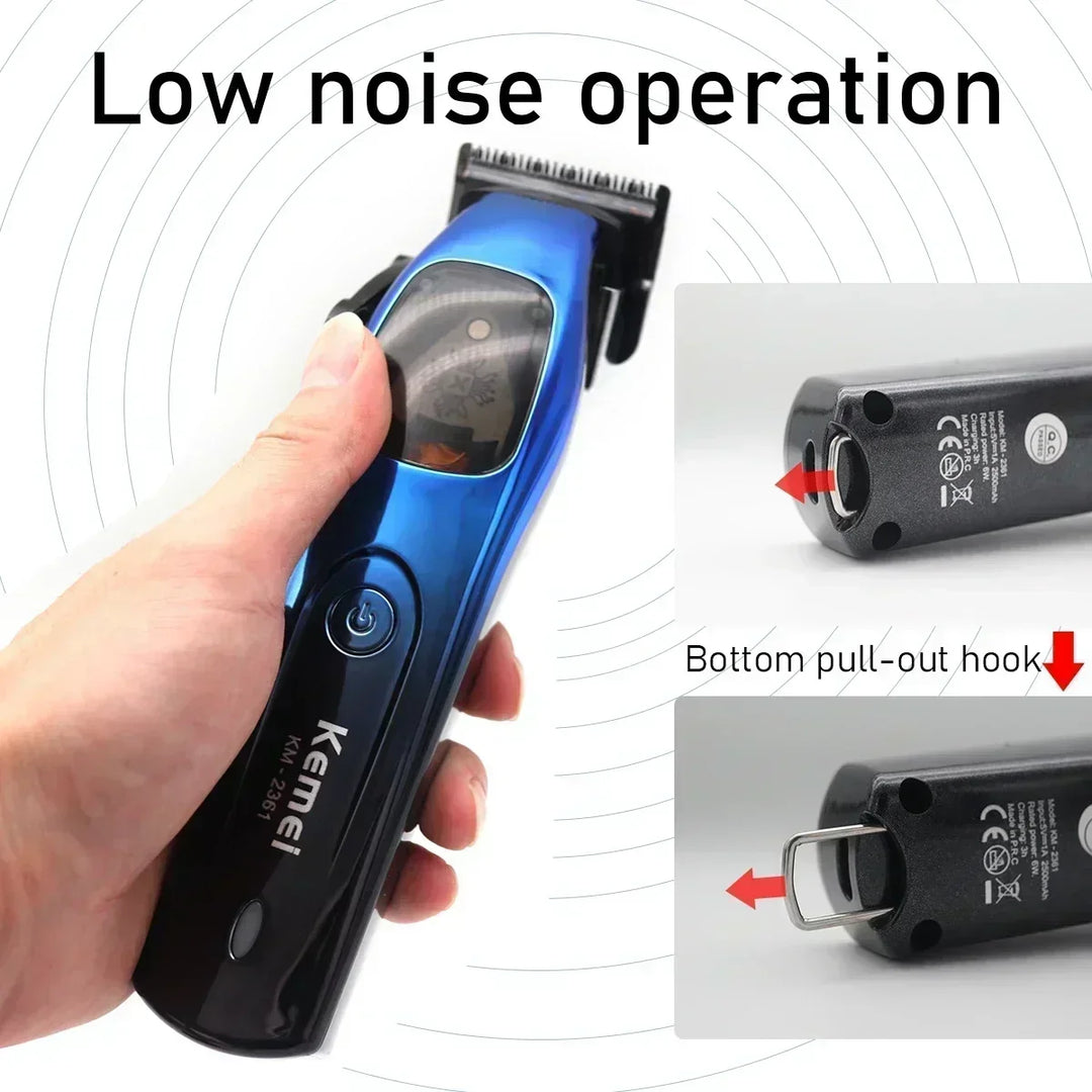 Kemei 2361 10000RPM Professional Men's Hair Clipper Magnetic Motor DLC Blade with Base Charger Hair Trimmer Hair Cutting Machine