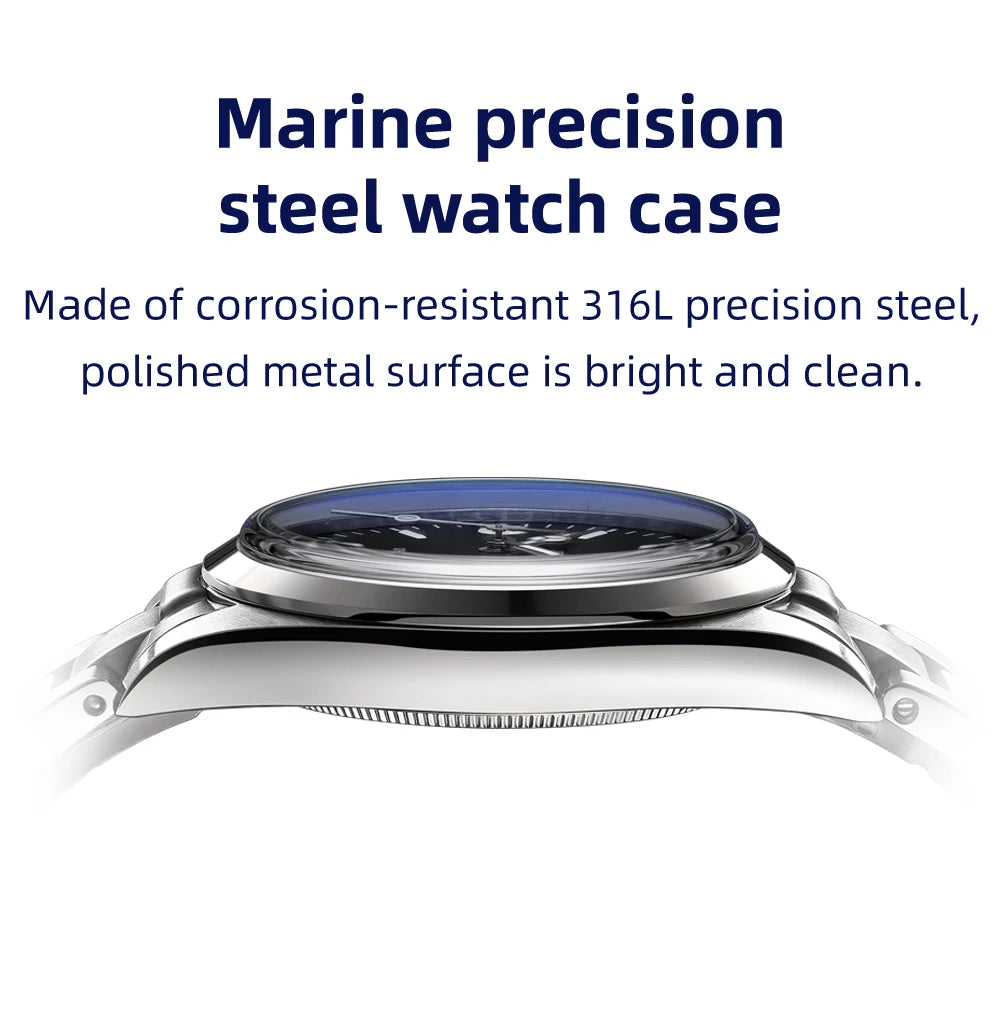 ADDIESDIVE Top Brand Men's Luxury Stainless Steel Wristwatch Sapphire Glass Luminous 100m Waterproof Reloj Hombre Quartz Watches