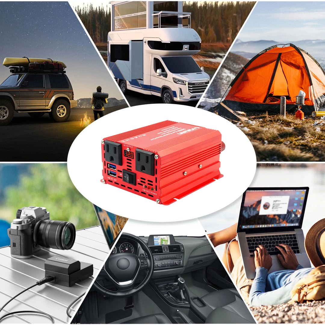 500W DC 12V To AC 110V 220V 50Hz 60Hz Car Power Inverter Automatic Transformer Adapter Dual USB EU US Universal Socket Converter