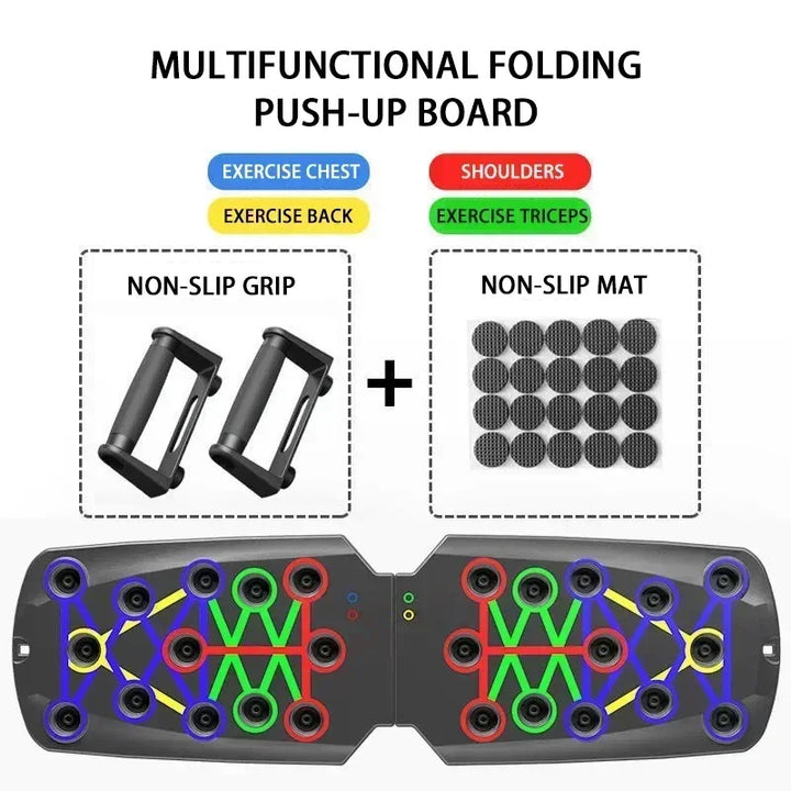 Gift Portable Multifunctional Push-up Board Set with Handles Foldable Fitness Equipment for Chest Abdomen Arms and Back Training
