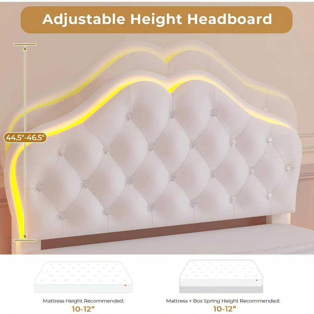 Twin LED Velvet Bed Frame