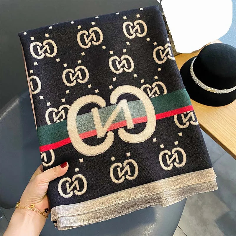 Fashion Double Sides Letters Good Acrylic Cashmere Scarf Shawl Winter Neckerchief Women Summer Travel Cape Wraps Long