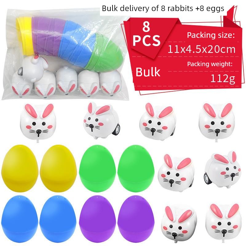 Children's Day Easter Egg Kids Building Blocks Blind Box Cartoon Rabbit Decompression Color Film Puzzle Egg Engineering Car Toys