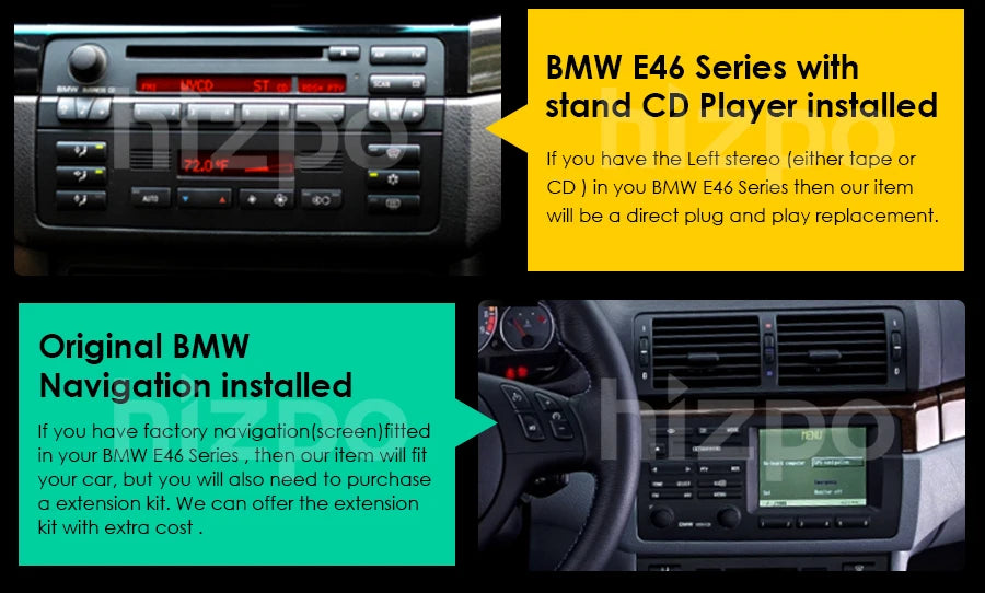 Hizpo 7" AI Voice Autoradio For BMW E46 M3 318/320/325/330/335 Android Auto Radio Carplay 4G DSP Car Multimedia GPS 2din Stereo