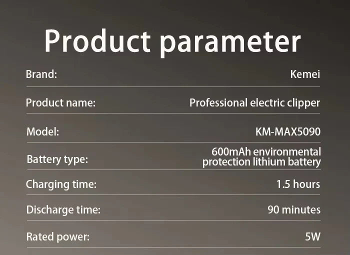Kemei Rechargeable Graffiti Pattern Electric Hair Clipper Professional Barber Trimmer Man Shaver Km-MAX2092 KM-MAX5090 KM-RS7098