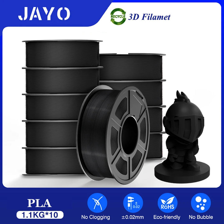 JAYO PLA 3D Filament 1.75MM 10Rolls/set PLA+/Silk PLA/PLA Matte /PETG 3D Printer Filament For FDM Black 3D PrintIng Materials