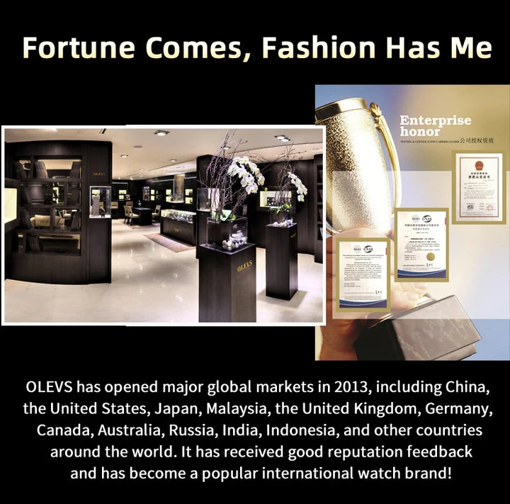 OLEVS Brand Luxury Original Men's Watches Waterproof Moon Phase Quartz Watch Luminous Gold Stainless Steel Strap Male Wristwatch