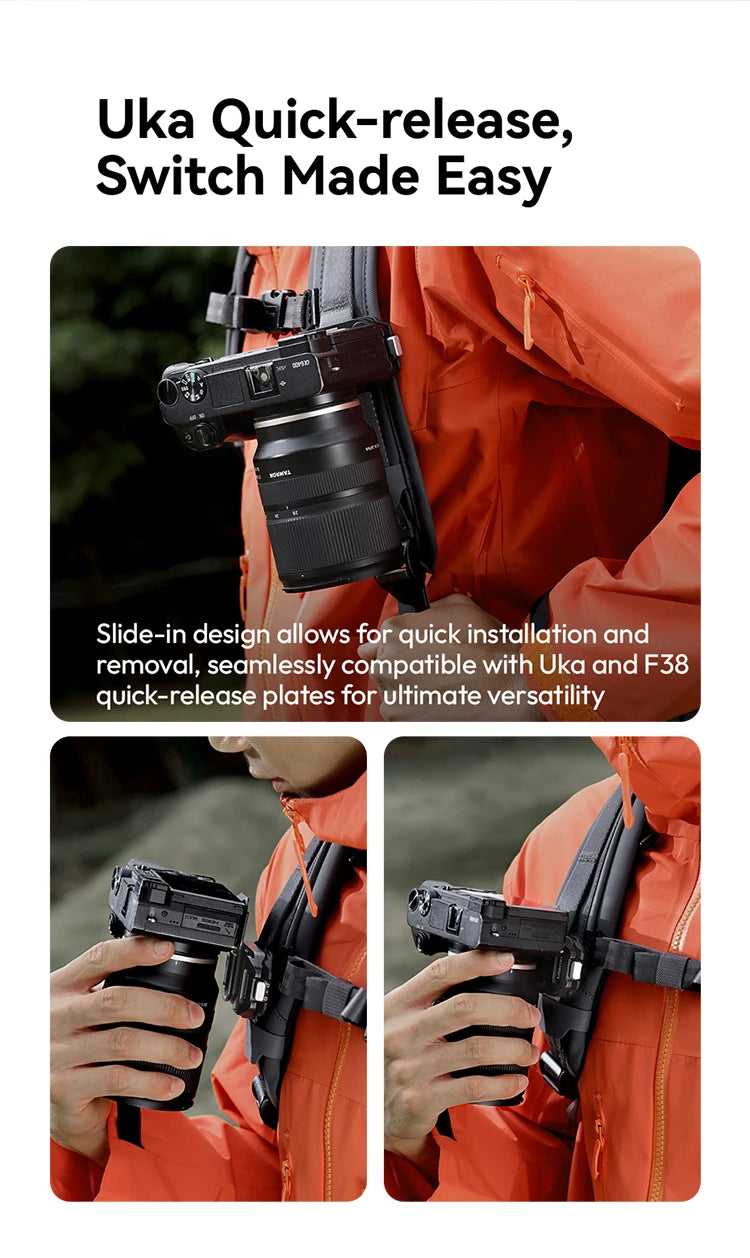 Ulanzi UKA07 Backpack Camera Clip Mount Strap Clamp Kit Universal Quick Release Plate For Arca Swiss F38 DSLR Sony Nikon Camera