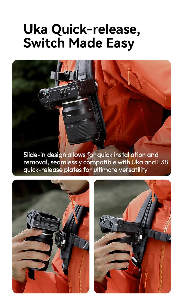 Ulanzi UKA07 Backpack Camera Clip Mount Strap Clamp Kit Universal Quick Release Plate For Arca Swiss F38 DSLR Sony Nikon Camera