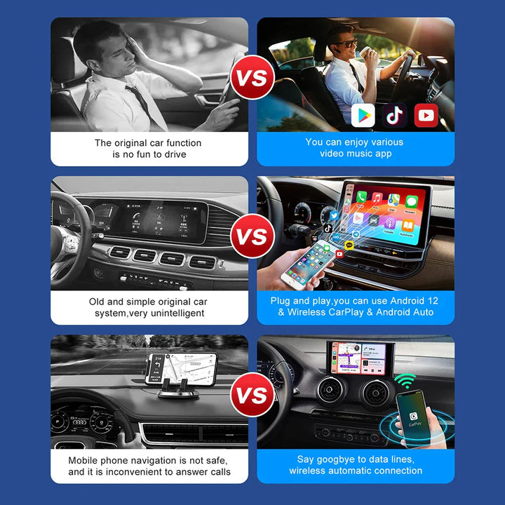 Android 13 Carplay AI Box Wireless Carplay Android Auto WiFi Support Netflix Youtube For Nissan VW Toyota Mazda Hyundai Ford MG