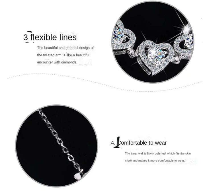 Sterling silver S925 four-leaf clover necklace for women Light Luxe Mosan diamond clavicle chain flower-shaped pendant for women