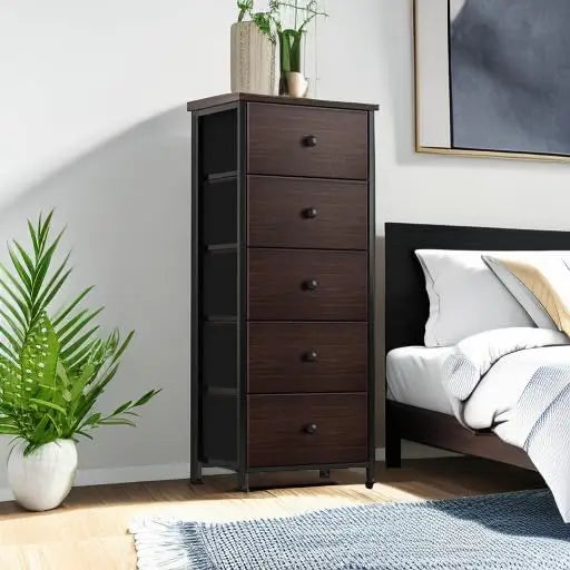Reahome 5-Drawer Faux Leather Dresser