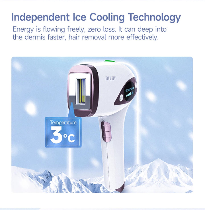 MLAY T4 IPL Laser Hair Removal Machine Ice Cool Permanent Face Body Bikini Epilator With 500000 Shots For Women Men Home Use