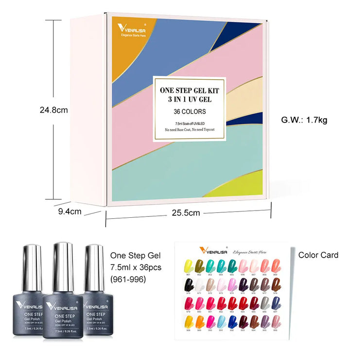 VENALISA VIP4 Kit Nail Gel Polish HEMA FREE Full Coverage 36/60 Color Gel Pigment Professional Nail Art Long-lasting Gel Varnish