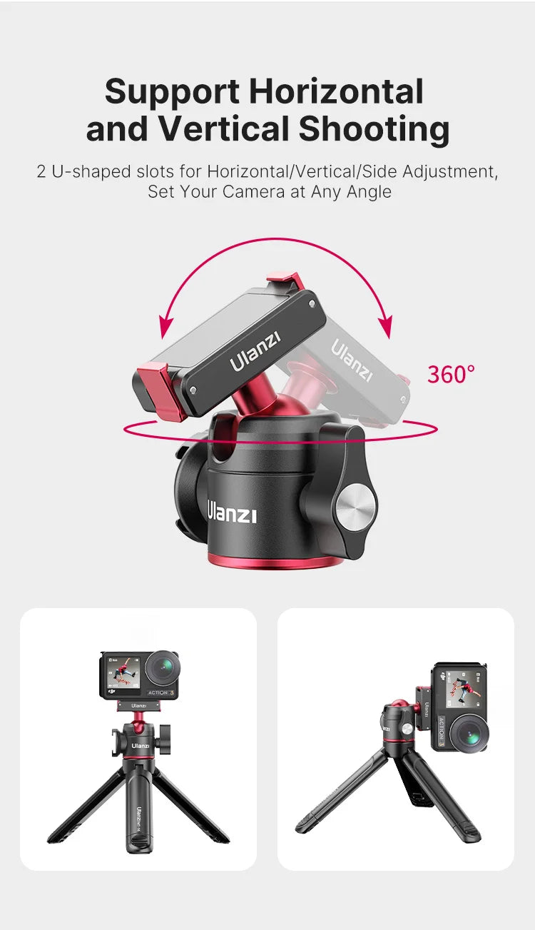 Ulanzi MT-50 Magnetic Tripod for Dji Osmo Action 5 4 3 Adjustable Underwater Selfie Stick Stand Mount Action Camera Accessories