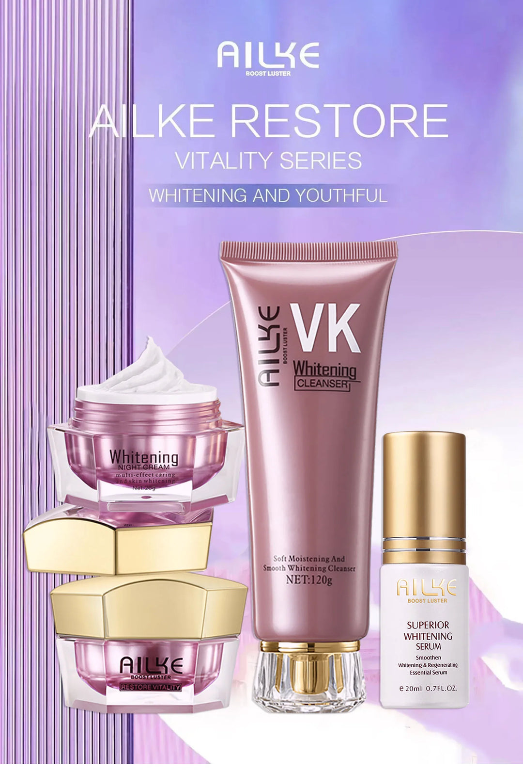 AILKE Face Cream With Hyaluronic Acid, Whitening Moisturizing Lifting Anti-aging, Women Sleeping Dry Korean Bleaching Skin Care