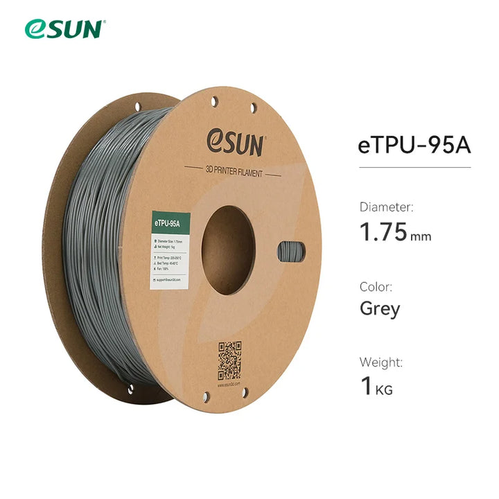 eSUN Flexible TPU Filament 1.75mm,TPU 95A 3D Printer Filament 1KG 2.2 LBS Spool 3D Printing Material For 3D Printers TPU 95A
