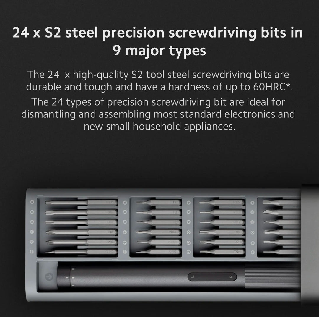 Xiaomi Mijia Electric Precision Screwdriver Magnetic Kit with 24 PCS Screw Heads Power Tools Sets for Smart Home PC Phone Repair
