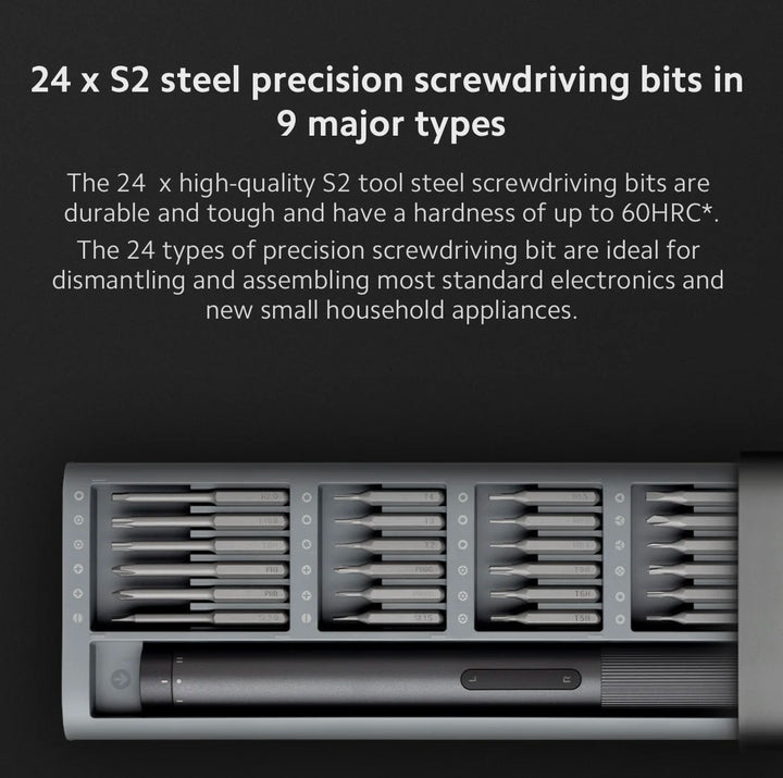 Xiaomi Mijia Electric Precision Screwdriver Magnetic Kit with 24 PCS Screw Heads Power Tools Sets for Smart Home PC Phone Repair