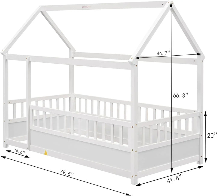 Twin Floor House Bed Kids
