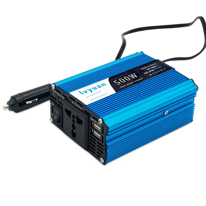 500W DC 12V To AC 110V 220V 50Hz 60Hz Car Power Inverter Automatic Transformer Adapter Dual USB EU US Universal Socket Converter
