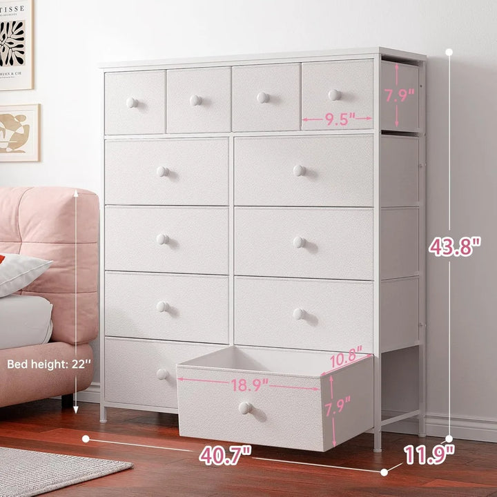 White Dresser with 12 Drawers