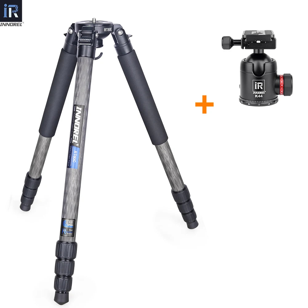 INNOREL RT80C Carbon Fiber Camera Tripod Professional Birdwatching Heavy Duty Tripod 75mm Bowl Adapter for DSLR Video Camcorder