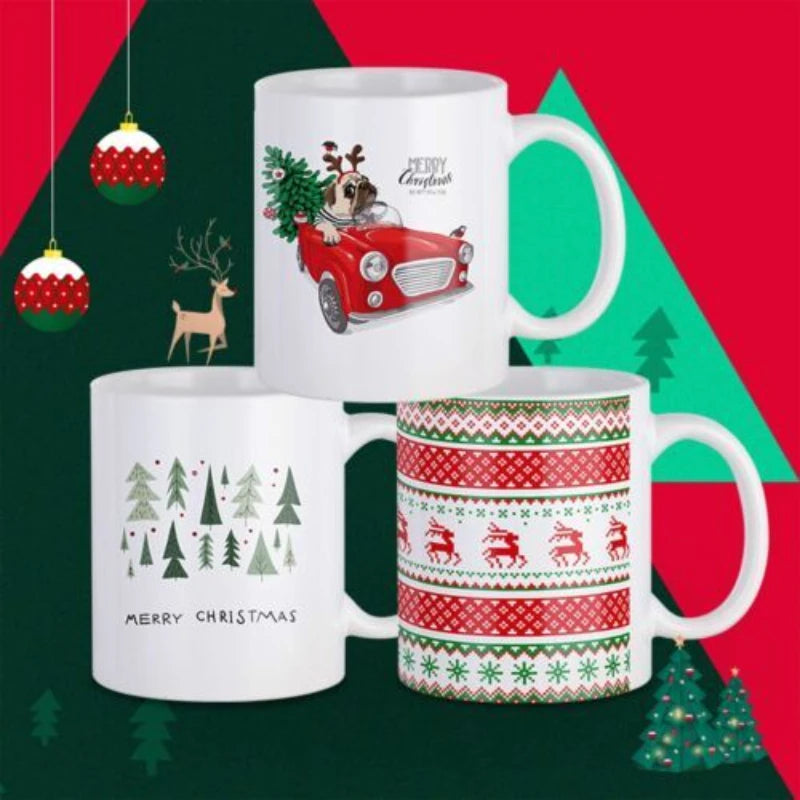 HTVRONT 6/12Pack 11OZ Sublimation Mugs Blank Set Classic Drinking Cups with Handles for Latte DIY Mug Gift for Sublimation Paper