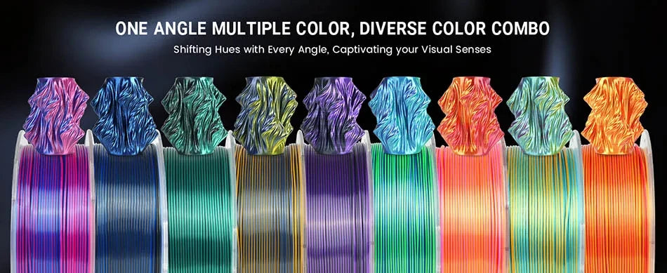 JAYO  pla plus SILK Three Colors Silk Rainbow 3D Printer Filament 1.75mm 100% No Bubble FDM 3D Printer Materials for 3D Printer