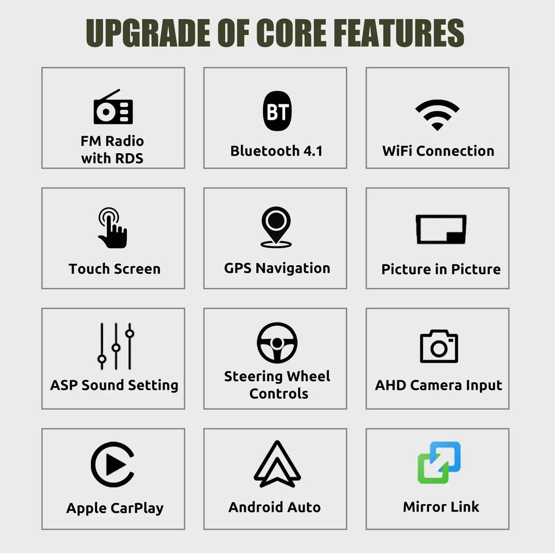 ESSGOO Car Stereo Radio Wireless CarPlay Android Auto 2 DIN 7" Car Stereo HD FM-Radio GPS Touch Screen Head Unit 4+64G DAB+AHD