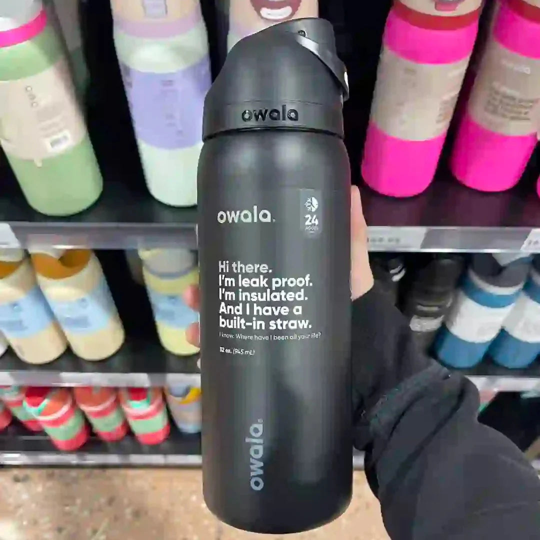Owala FreeSip Blue Bow Tie Water Bottle