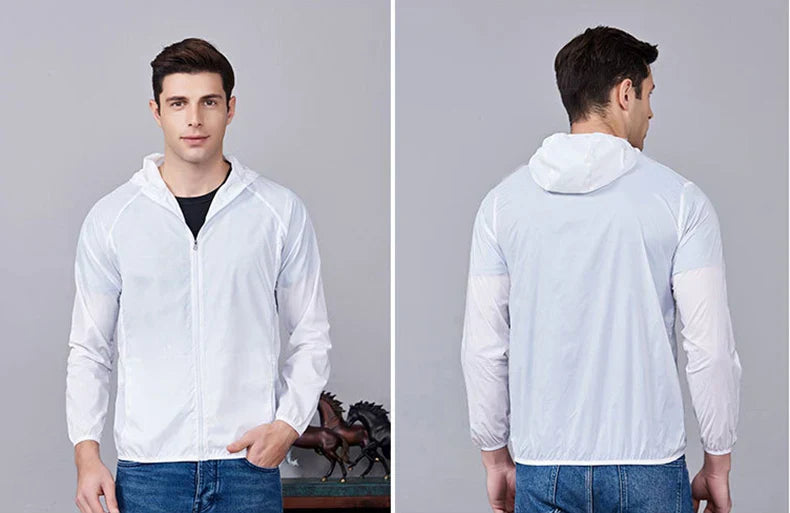 LNGXO Unisex Hiking Jacket Men Women Waterproof Quick Dry Camping Windbreaker Trekking Fishing Rain Coat Outdoor Anti UV Clothes