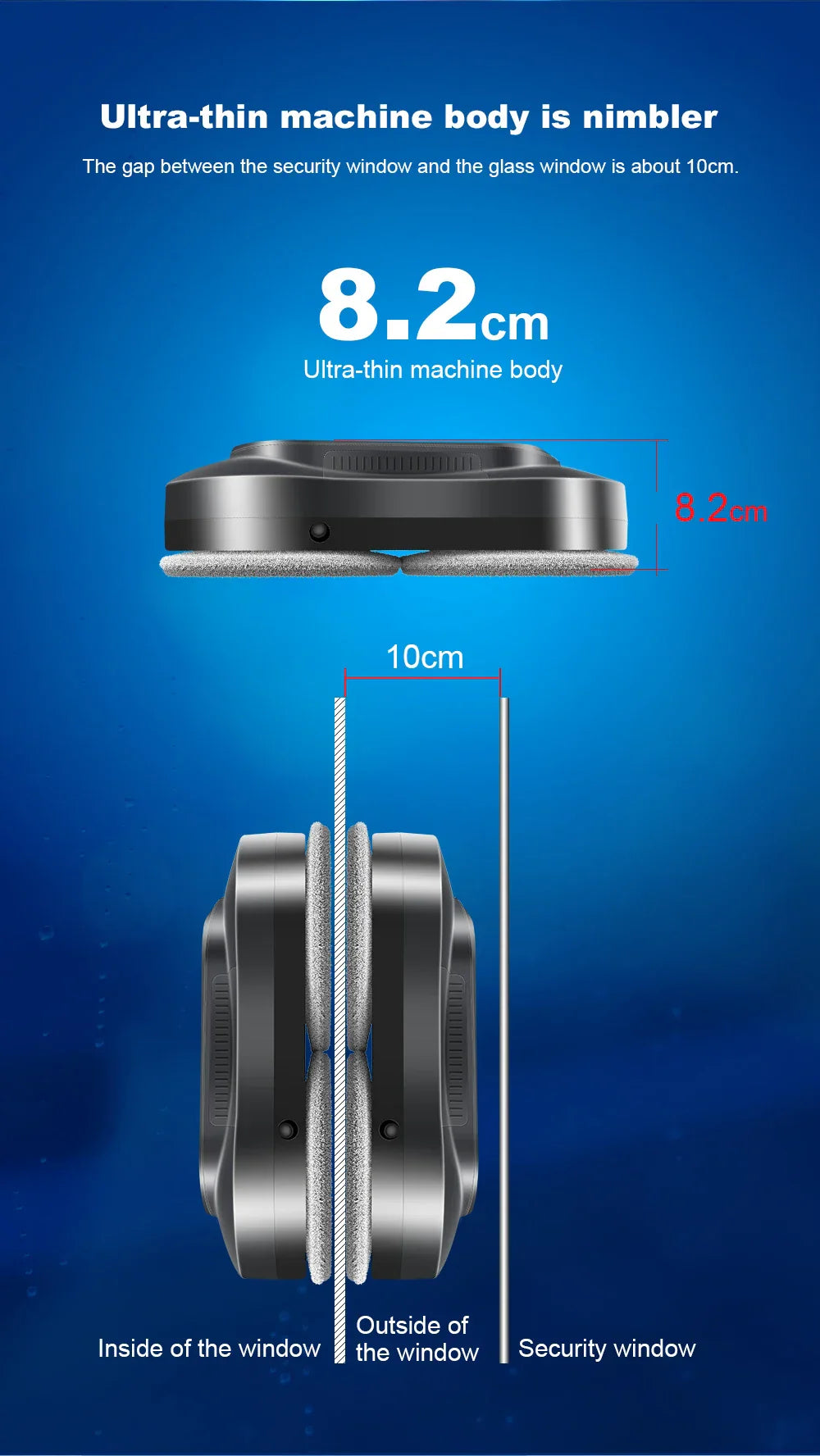 Window Cleaning Robot Liectroux YW810,Dual Water Spray,Smart Memory, Laser Sensor,Home Glass Floor Wall Robot Window Cleaner