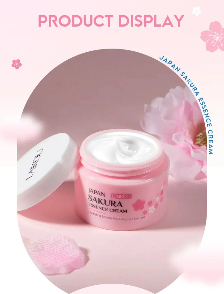 Japan Sakura Wrinkle Remover Face Serum Cream Anti-Aging Fade Fine Lines Lift Firming Vitamin C Whitening Rejuvenation Skin Care