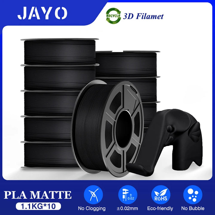 JAYO PLA 3D Filament 1.75MM 10Rolls/set PLA+/Silk PLA/PLA Matte /PETG 3D Printer Filament For FDM Black 3D PrintIng Materials