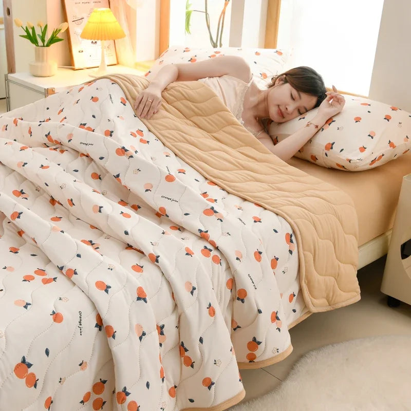 New Florals Spring Summer Blanket for Single Double Soft Skin-friendly Quilt Breathable Comfortable Air Conditioning Comforter
