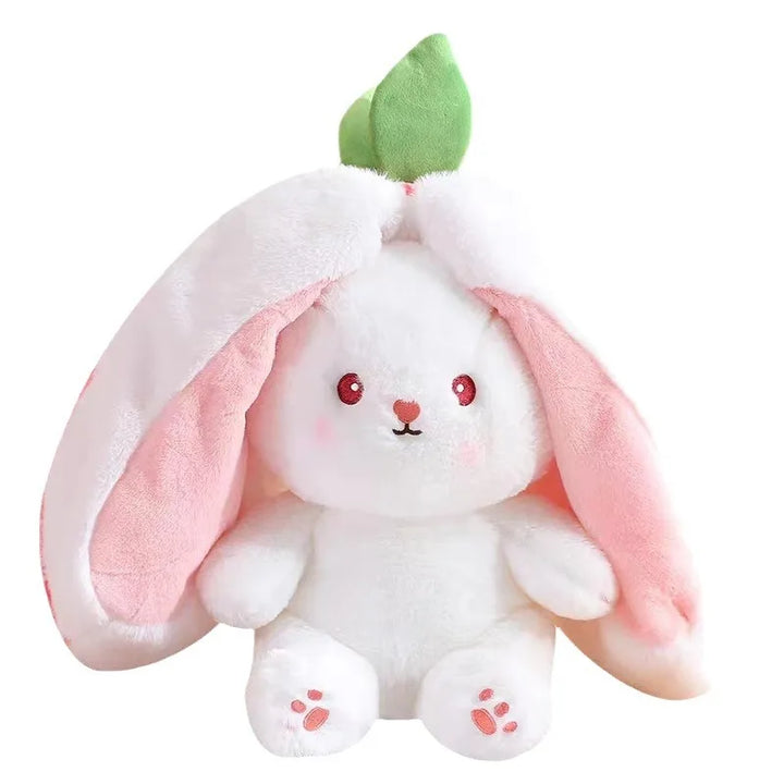 New transformation fruit rabbit plush toys for children with sleep pillow birthday gift female strawberry carrot rabbit dolls