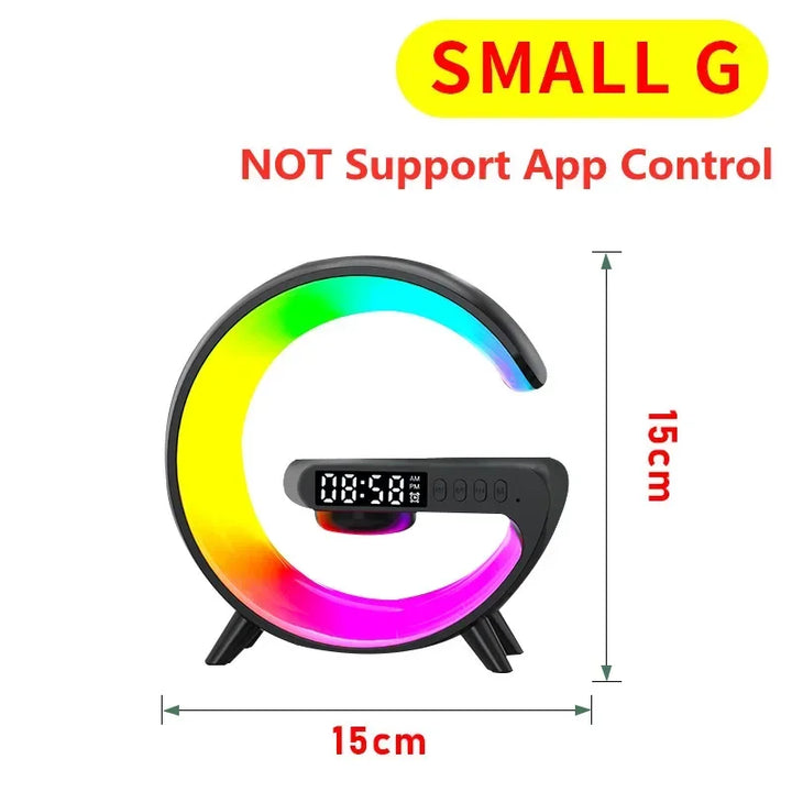 Multifunction Wireless Charger Stand Bluetooth 5.0 Speaker FM TF RGB Night Light Fast Charging Station for iPhone Samsung Xiaomi