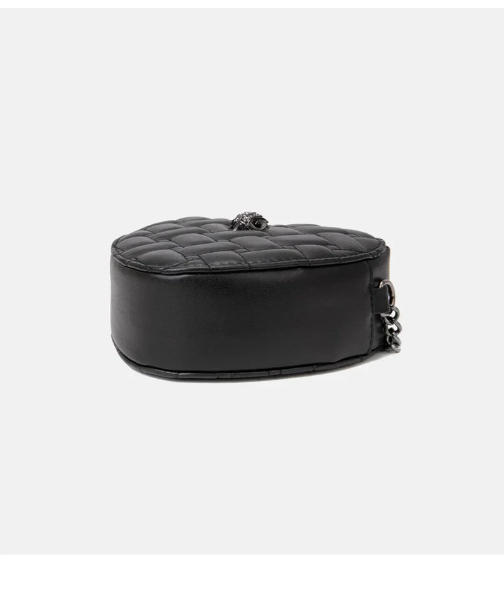2024 Women's Heart-Shaped Herringbone Crossbody Bag with Eagle and Bird Head Shoulder Bag Chain Purse