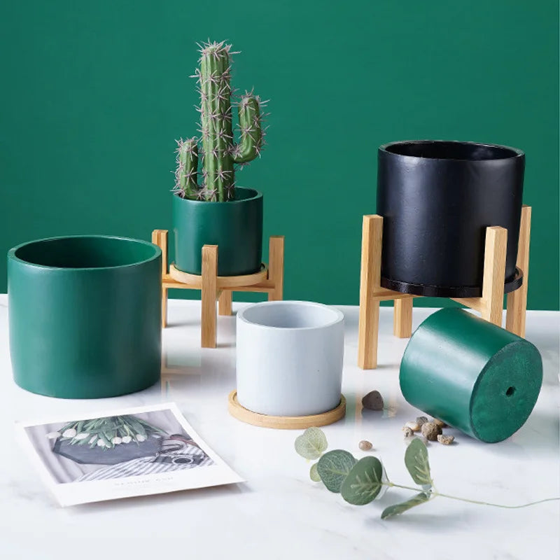 Small Durable Wooden Plant Stand