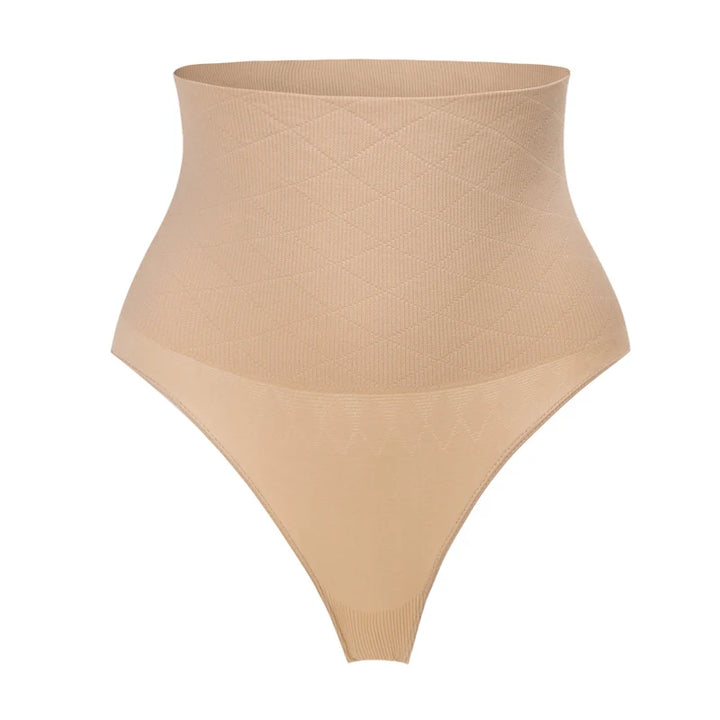 2PCS High Waist Thongs Panties Women Tummy Control Shapewear Slimming Underwear Belly Shaping Cincher Brief Body Shaper