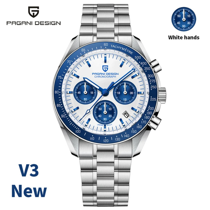 2025 New PAGANI DESIGN V5 Moon Men's Watches Top Luxury Quartz Watch For Men Chronograph Waterproof Sport Stainless Steel Clock