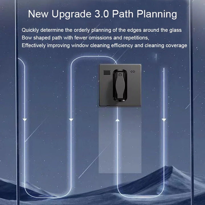 PuRuiKai Robot Window cleaner,Dual Water Spray,Smart Memory,High Vacuum Suction, Laser Sensor, Home Wall Glass Cleaning Robot